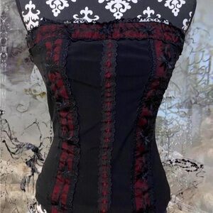 Goth vampire black and red lace top